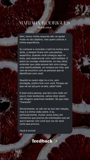 Print do depoimento de Patrícia